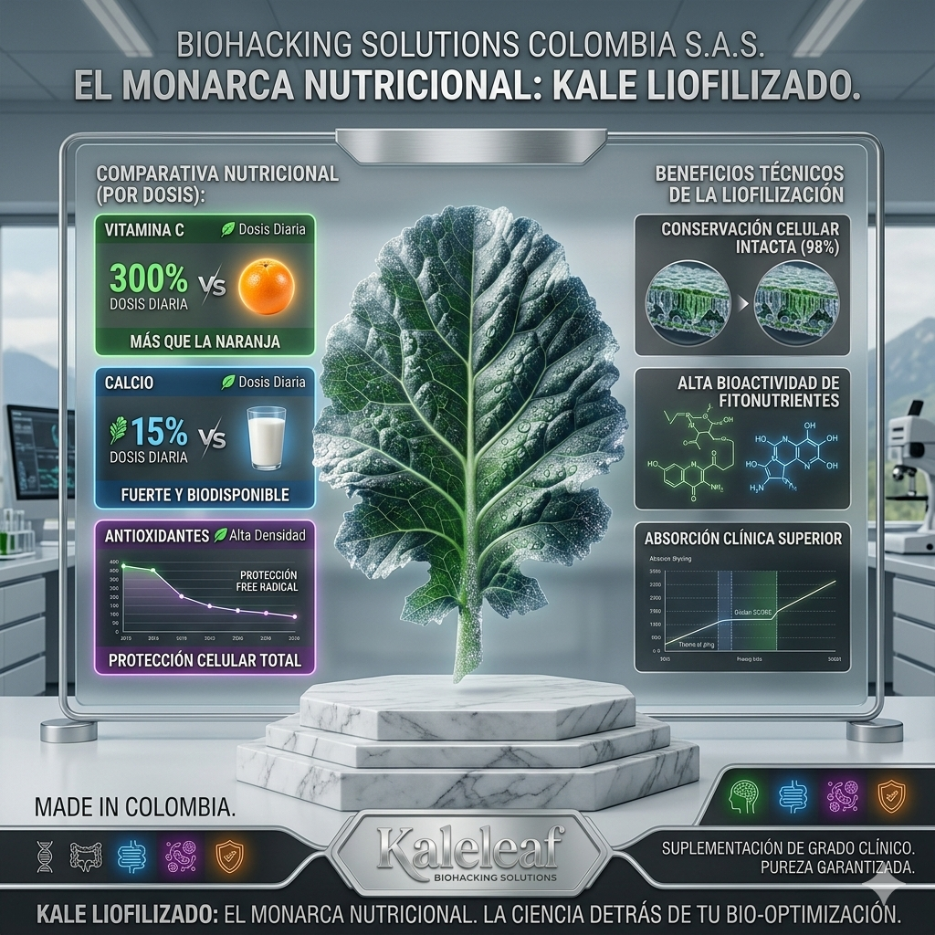 "Kale liofilizado: el superalimento más poderoso en gomitas KALE"