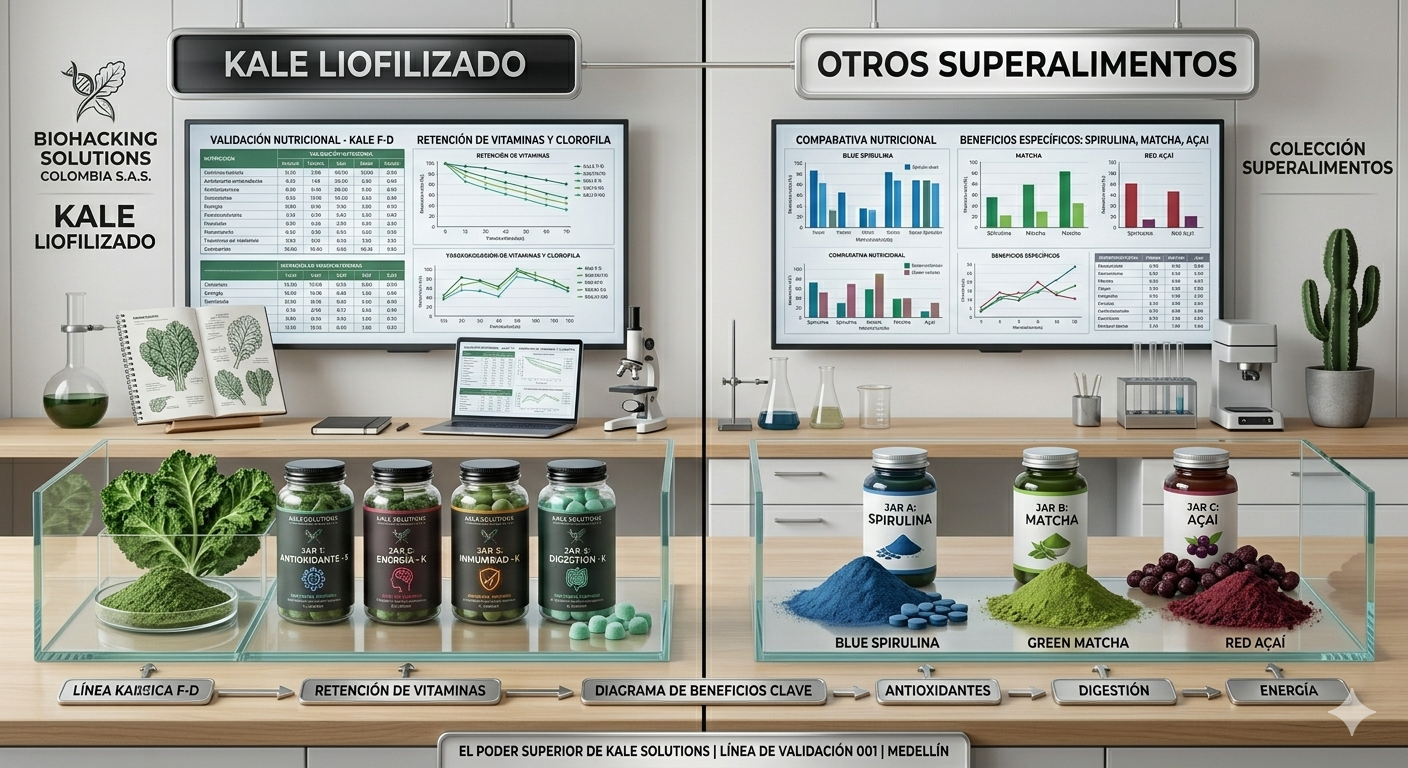 "KALE LIOFILIZADO vs otros superalimentos: la opción más potente"
